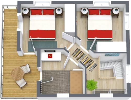 2 bedrooms, 2 beds