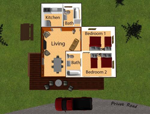 2 bedrooms, 5 beds