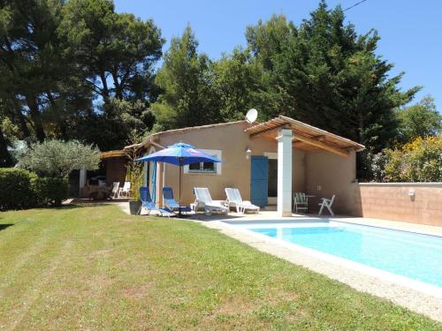 Typical house of South East France with blue shutters