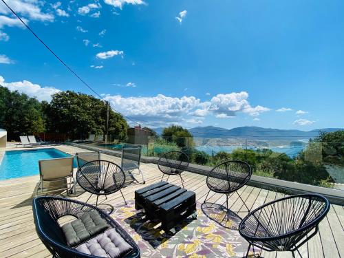 Villa Aria di Petra Vue mer et piscine chauffée gîte à louer Sollacaro
