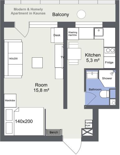 Modern & Homely Apartment - FREE PARKING - NETFLIX, Kaunas (photo 7)