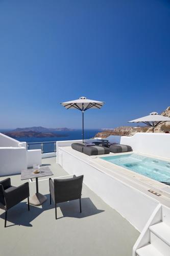 プチ パレスHoneymoon Suite with Plunge Pool & Caldera View