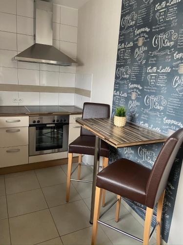 廚房, Ferienwohnung Baumberger-Auszeit in 科埃斯費爾德