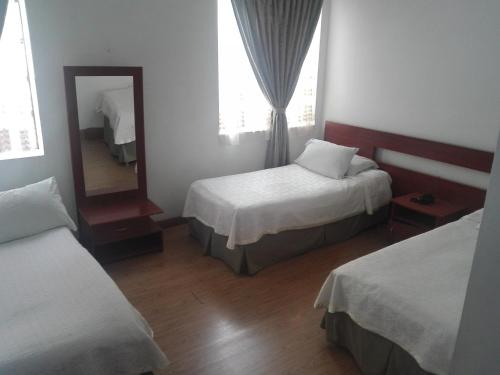 1 double bed, 2 twin beds, 1 sofa bed