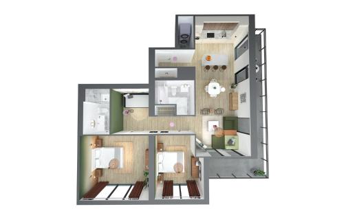 2 bedrooms, 3 beds