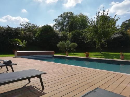 Swimming pool, Chateau de Cleuville in Cleuville