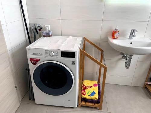 浴室, Ferienwohnung im Stadtzentrum in 黑尼格斯多夫