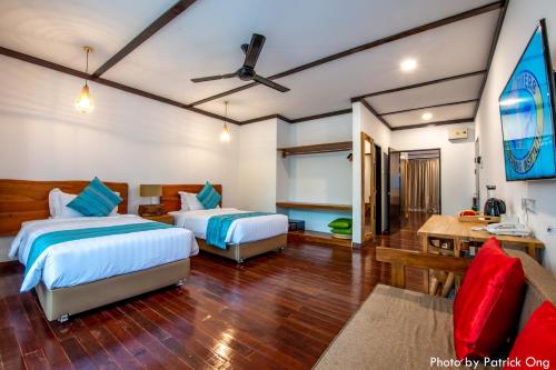 Guestroom, Borneo Divers Mabul Resort. in Mabul Island