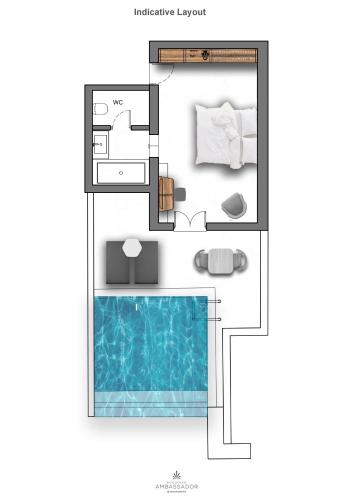 Habitación Doble True Blue con piscina privada