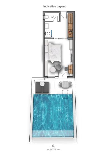 Habitación True Blue con piscina privada climatizada