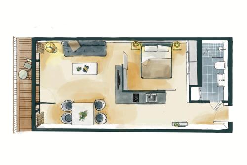 1 king bed, 1 sofa bed