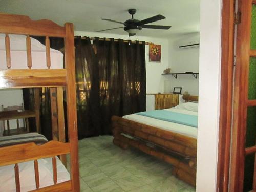 1 king bed, 1 bunk bed