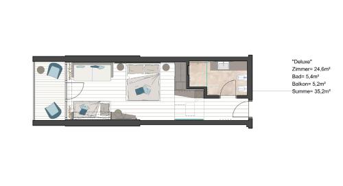 2 twin beds, 2 bunk beds, 1 sofa bed