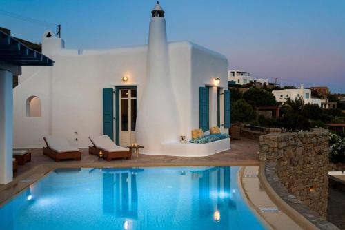 Excellent Mykonos Villa Villa Elpida 3 Bedrooms Stunning Sea Views Psarrou - image 2