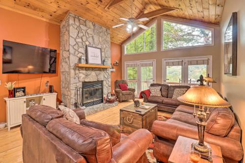 Rustic Red Cabin with Deck in Maggie Valley Club! - Maggie Valley