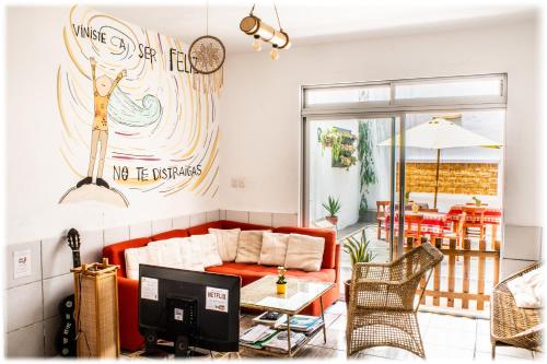صالة مشتركة/ منطقة التلفزيون, ATMA Hostel & Yoga in تروجيلو
