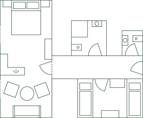 2 bedrooms, 3 beds