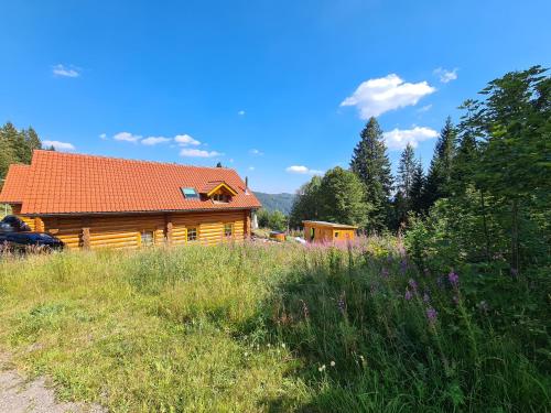 Luxus-Ferienhaus Blockhaus Chalet Nr 1 Toplage am Feldberg mit Sauna, Outdoor-Hottub, Kamin auf 1300m üM