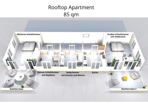 Leipzig-Residenz Waldstraße am Zoo und Red Bull Arena , Rooftop Apartment mit 2 Dachterrassen