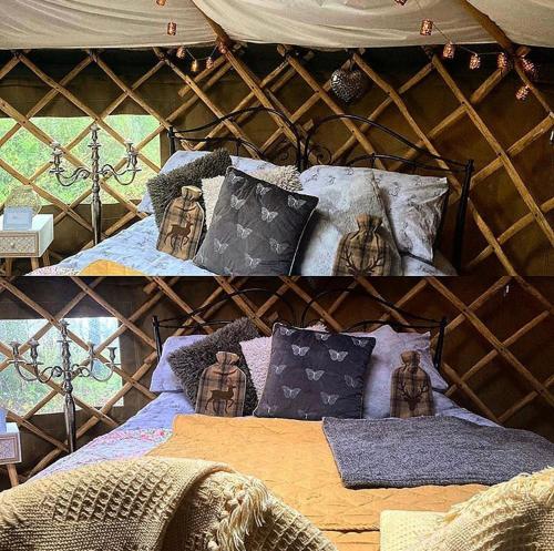 Yurt with log burner & pizza oven by the pond