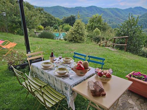 Balcony/terrace, Farmhouse with pool in the hills beautiful views in the truffle area in Apecchio
