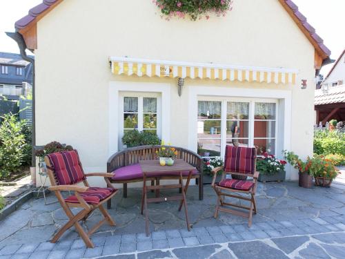 Balcony/terrace, Comfortable holiday home in Saxony with terrace in Oederan