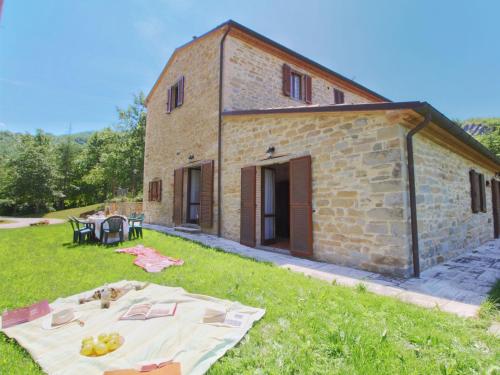 Exterior view, Property with swimming pool spacious garden private terrace and views in Apecchio