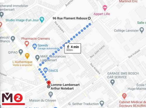 Au 96 - 4 pers - Aux portes de Lille - 3 min Metro Lomme Lambersart