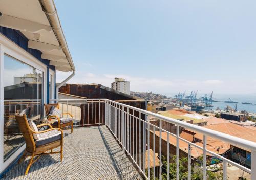 balkong/terrass, Casa Blu Hotel in Valparaiso centrum