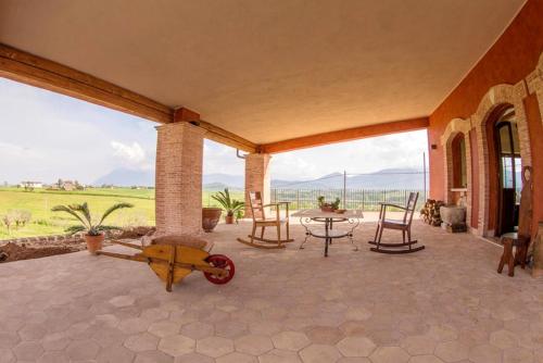 Balcony/terrace, 8 bedrooms villa with private pool enclosed garden and wifi at Segni in Segni