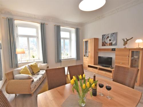 Large apartment in a villa with garden in Borstendorf