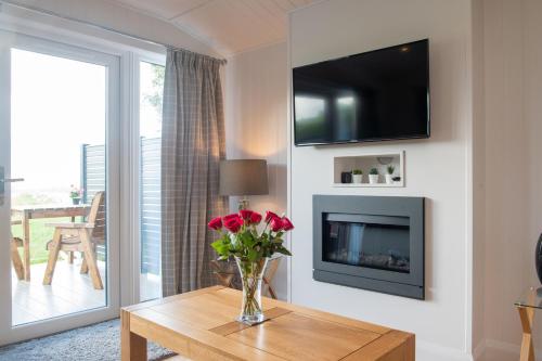 Super King Lodge-Sleeps 2-HotTub-Sea View in Langbank