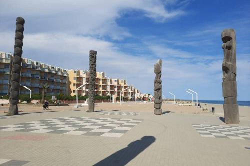 Appartement vue mer, acces direct plage, parking privatif