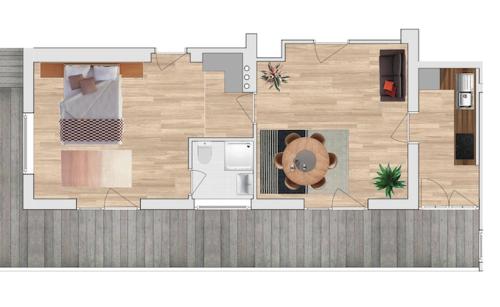 1 king bed, 1 sofa bed