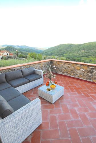 Erkély/terasz, Chianti, Toscane: villa avec vue in Lucolena