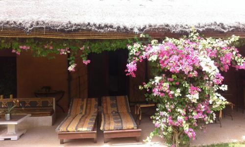 Balcony/terrace, 3 bedrooms house with shared pool jacuzzi and enclosed garden at Nianing in Nianing