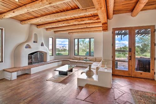 Luxe Adobe Retreat with Mountain and Golf Course Views