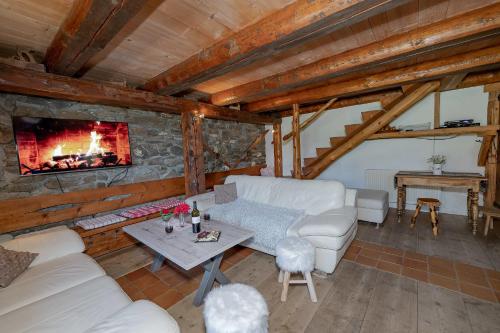 共用Lounge/電視區, Chalet Les Planches in 瓦勒迪利耶
