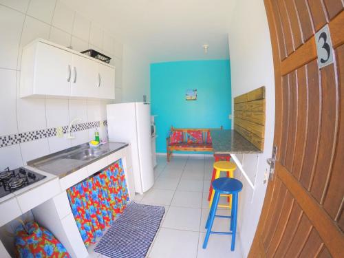 廚房, Florianópolis Pousada Moçambeach (Florianopolis Pousada Mocambeach) in 聖約翰多西奧維爾梅洛