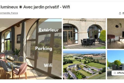 Appartement lumineux et cosy avec jardin vue sur chateau près Port en Bessin, Bayeux et Omaha Beach