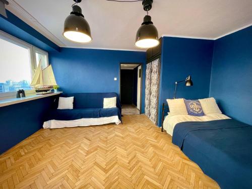 Super Apartament BLUE Scisłe Centrum Dwie Linie Metra Netflix WiFi 300 Mbs Panorama Miasta