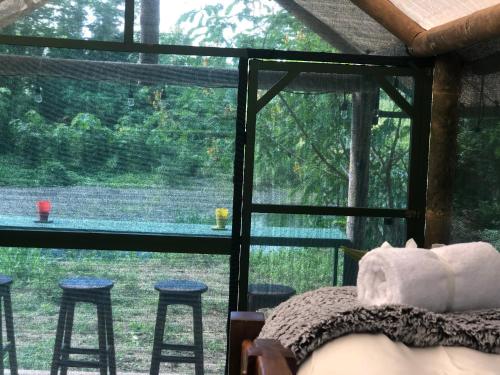 Glamping Tent by the river in jungle 5 min walk to the beach