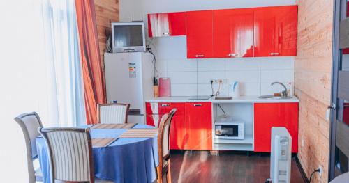 virtuve, Log House Savin in Schaslyve