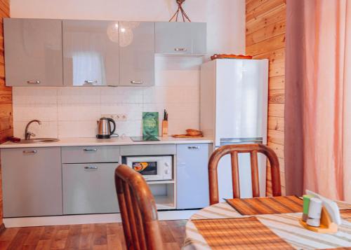 virtuve, Log House Savin in Schaslyve