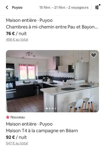 Maison a la campagne a puyoo dans le bearn gîte à louer Bellocq