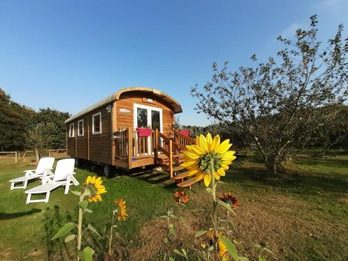 Roulotte Bigoudenne gîte à louer Tréméoc