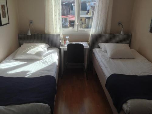 1 queen bed, 2 twin beds, 1 sofa bed