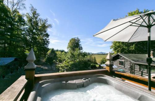 Asheville Chocolate Cabin - Rustic log home w hot tub and fire pits in Leicester, USA