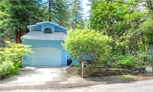 Blue Cherry! Redwoods! BBQ Grill! Fire Table! Ping Pong! Fast WiFi!! Dog Friendly! in Guerneville, USA