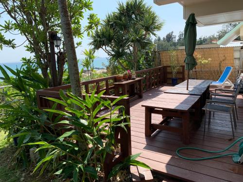 Balkon/Terrasse, Pension Umi no soba in Ginoza